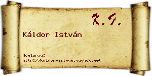 Káldor István névjegykártya