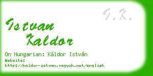 istvan kaldor business card